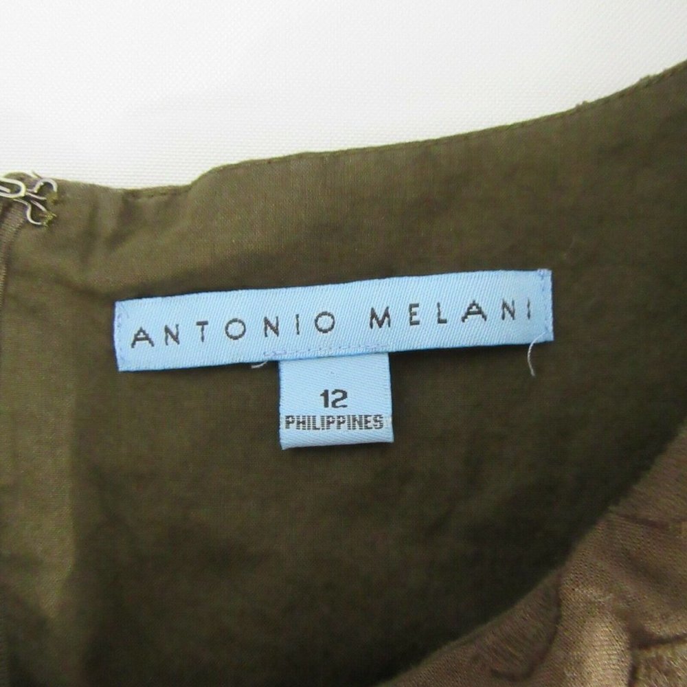 ANTONIO MELANI Green Dot Ruffle Sleeveless Dress - Picture 6 of 9